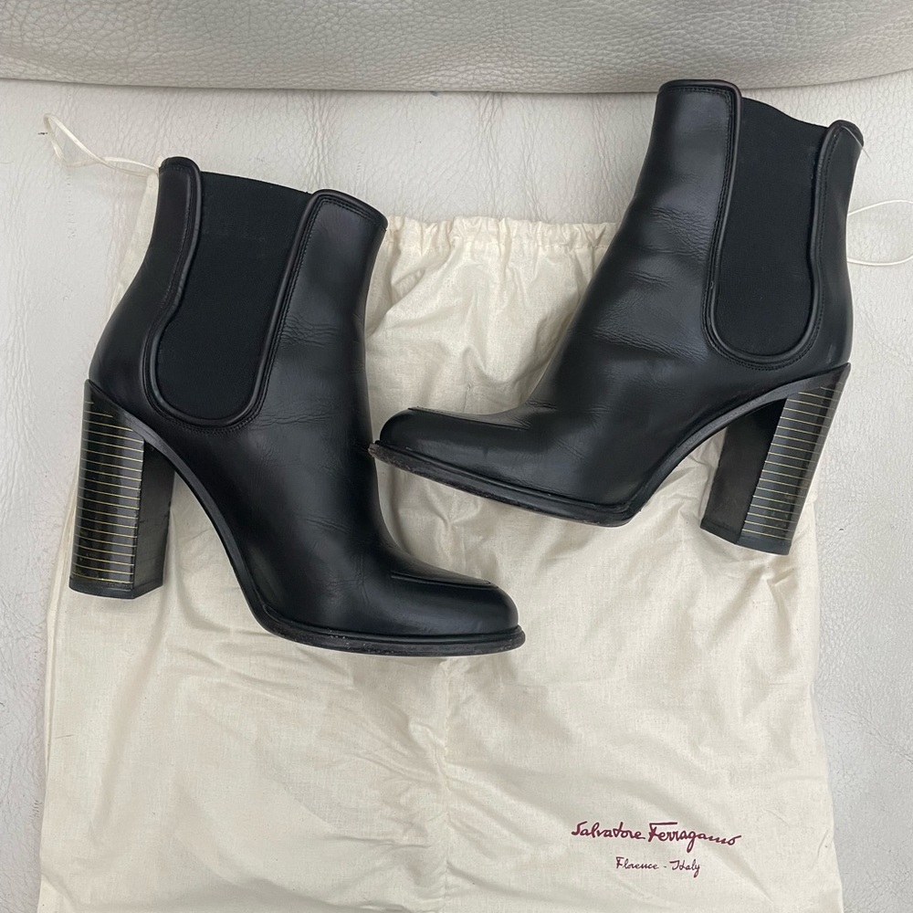 Salvatore Ferragamo Black Heeled Boots